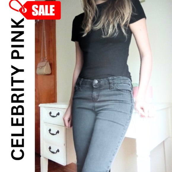 CELEBRITY PINK - Dark Gray / Black Skinny Jeans - Picture 1 of 10